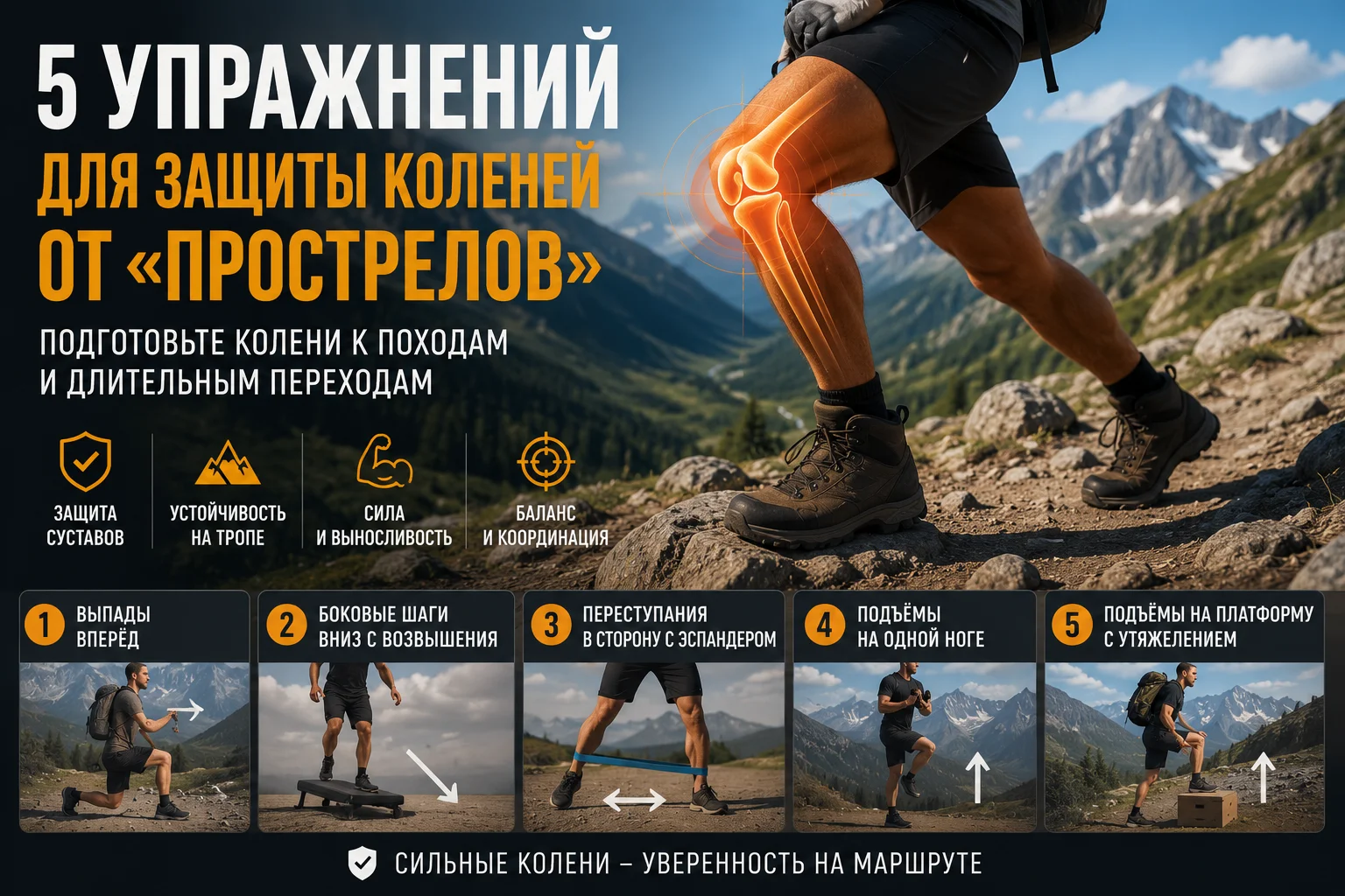 5 упражнений для защиты коленей от "прострелов"